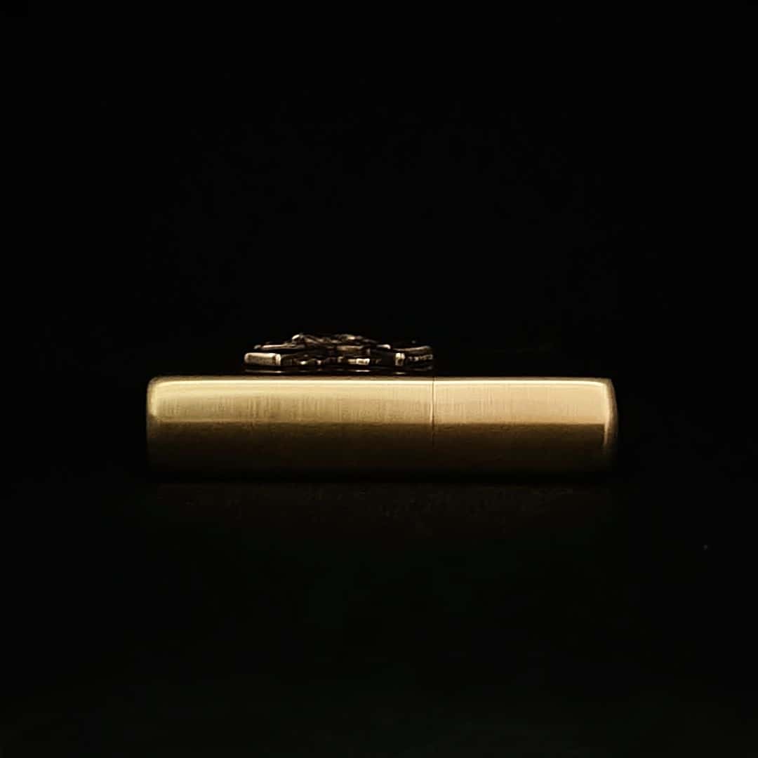 Wild Boar Hunt Brass Lighter - Windproof Refillable Pocket Lighter for Men