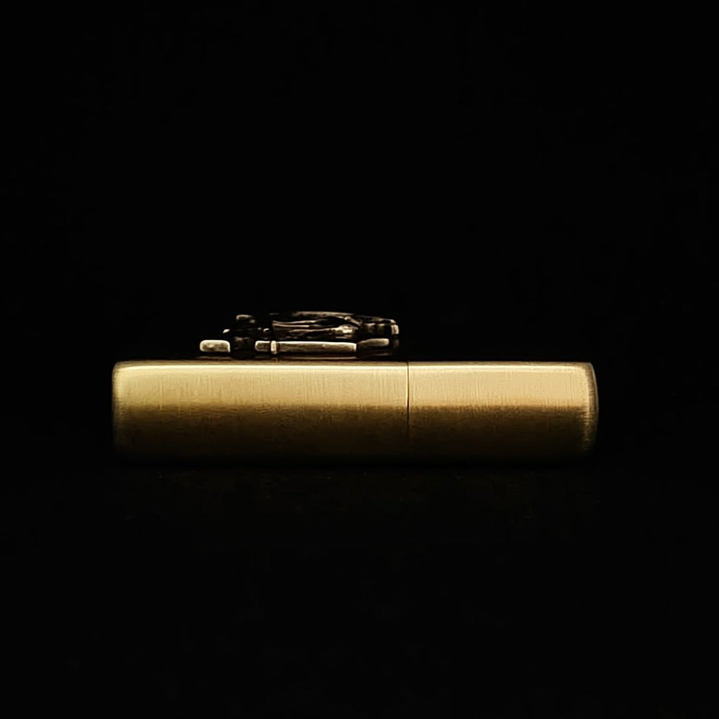 Elk Hunt Brass Lighter - Windproof Refillable Pocket Lighter for Men