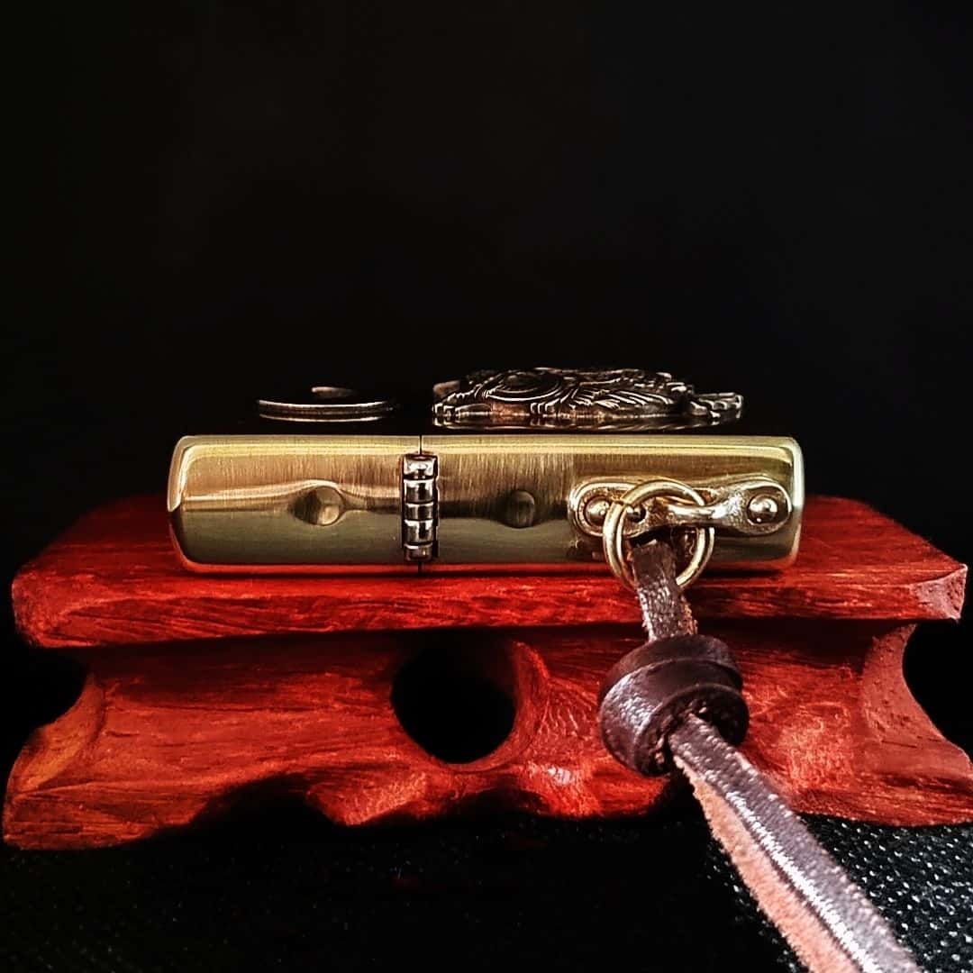 Owl Brass Lighter - Windproof Refillable Pocket Lighter for Men