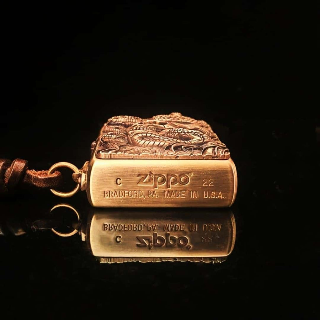 Custom Serpent Skull Brass Lighter