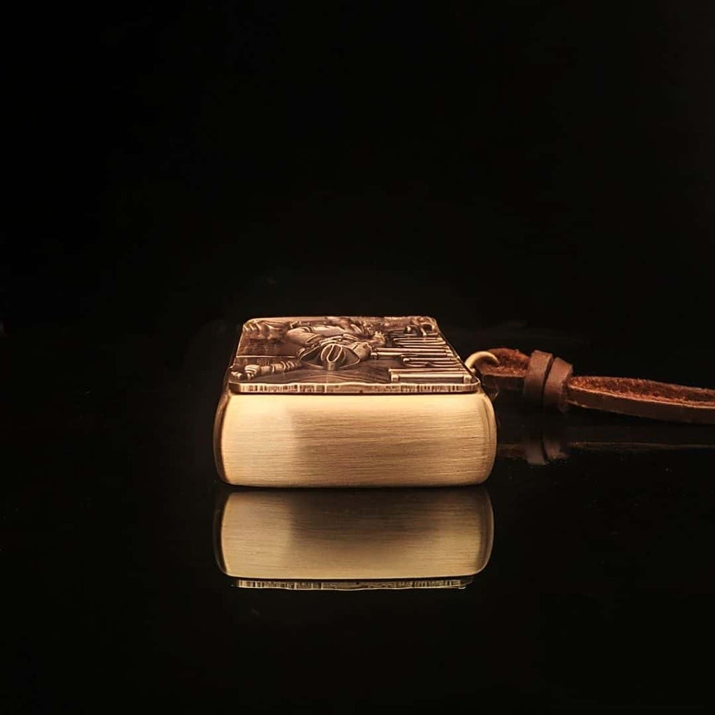Custom Western Cowboy Brass Lighter
