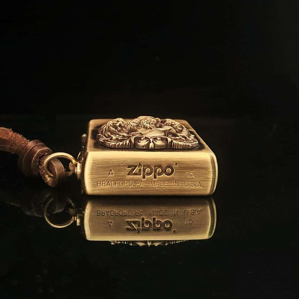 Custom Winged Goddess Brass Lighter