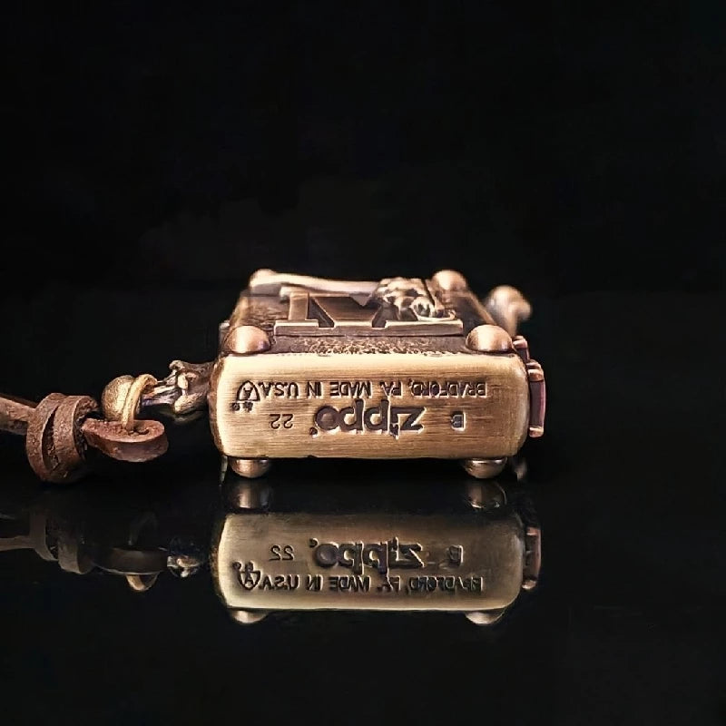 Custom Bull Skull Brass Lighter