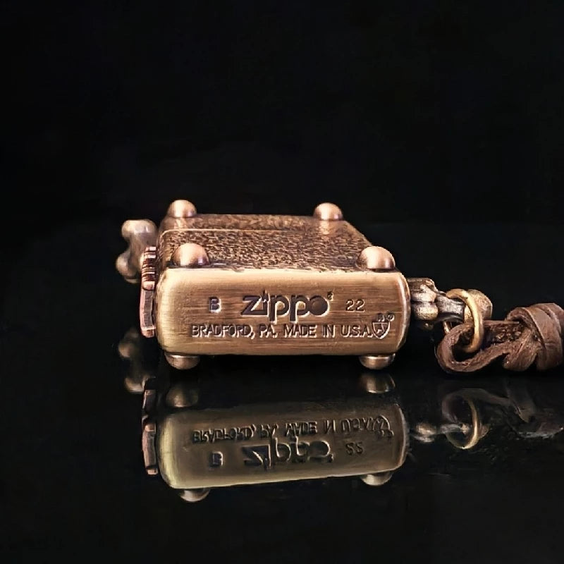 Custom Bull Skull Brass Lighter