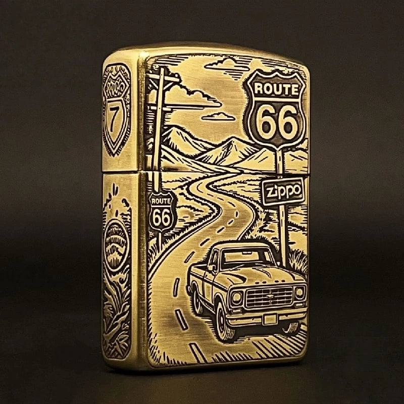 Route 66 Signature Brass Lighter