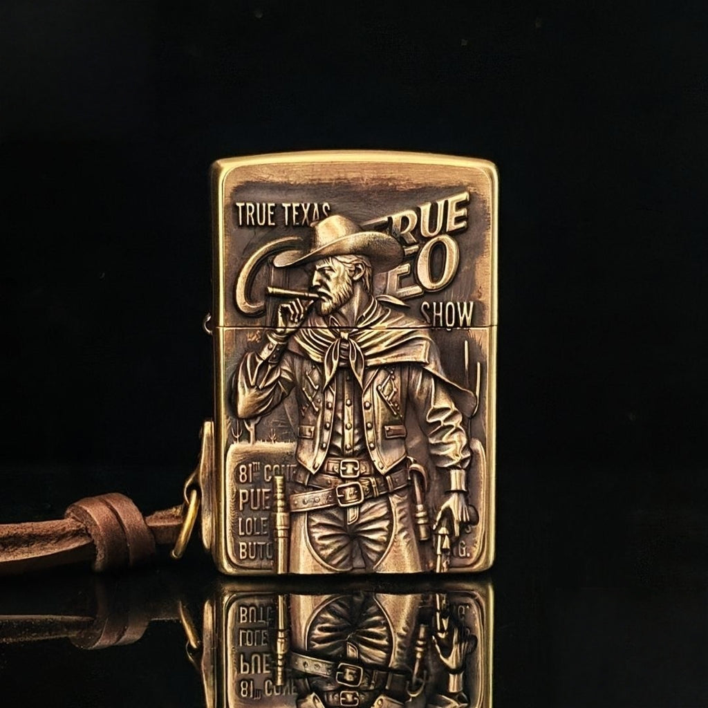 Custom Cowboy Brass Lighter