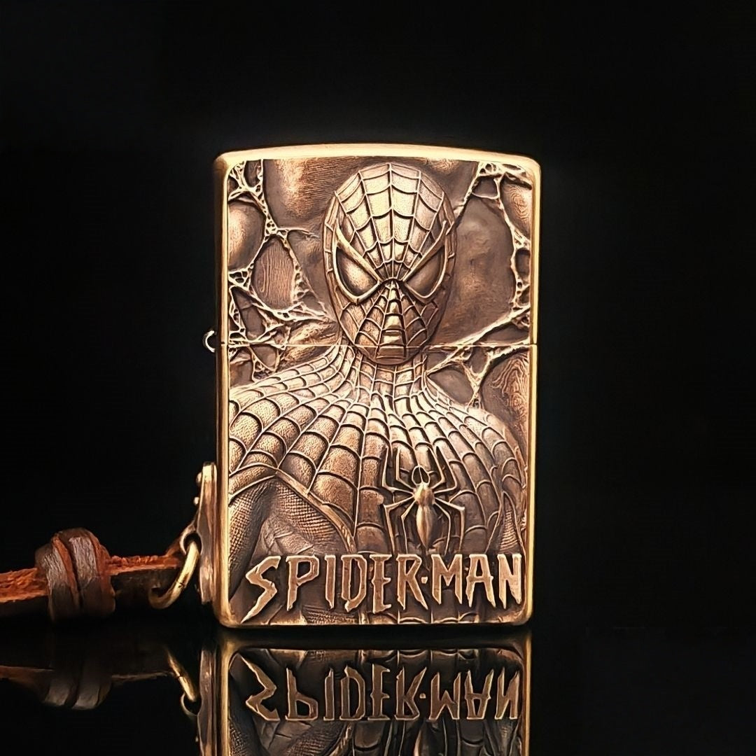 Custom Spider Web Brass Lighter