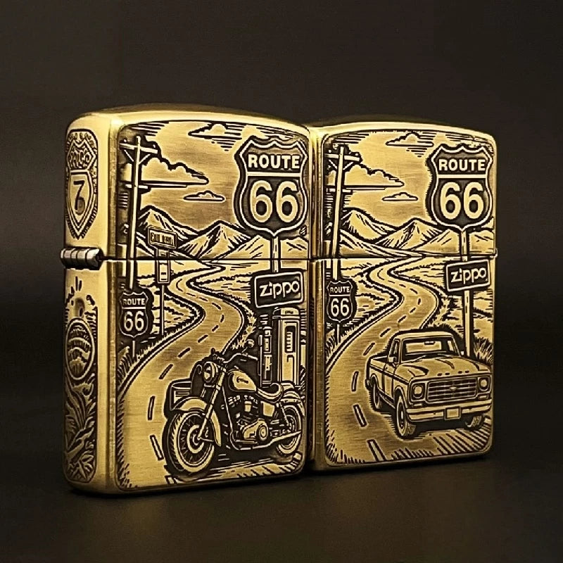 Route 66 Signature Brass Lighter