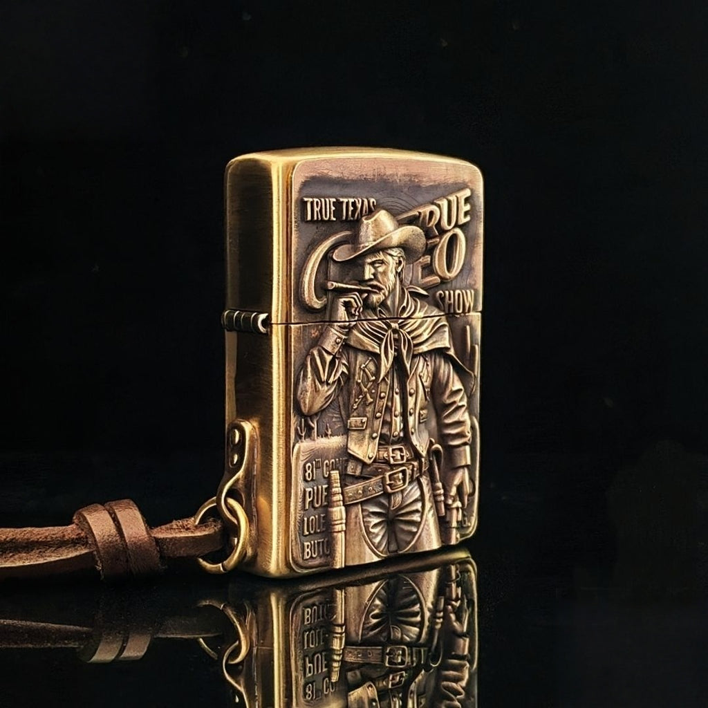 Custom Cowboy Brass Lighter