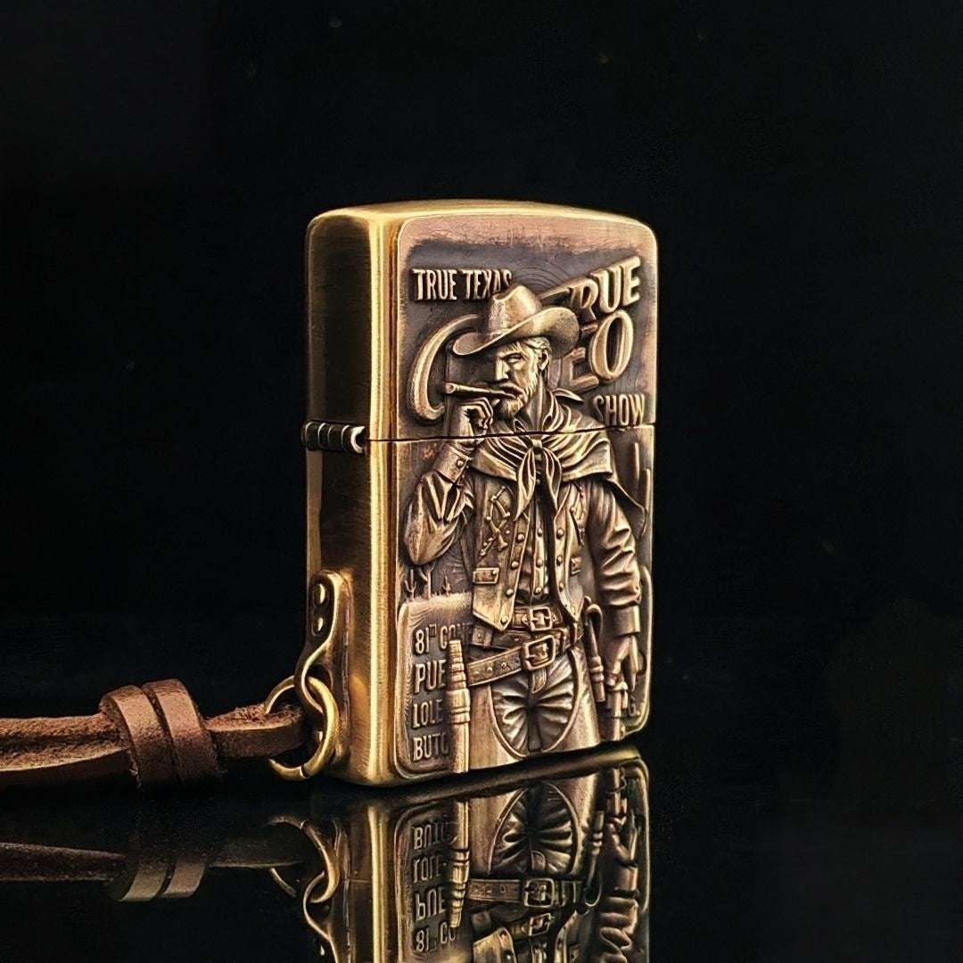 Custom Cowboy Brass Lighter