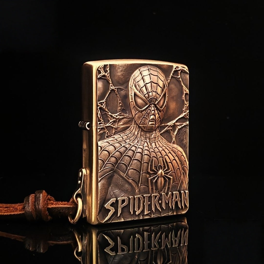 Custom Spider Web Brass Lighter