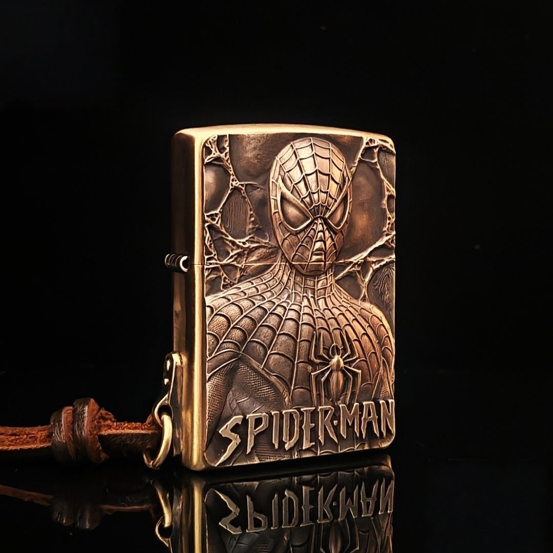 Custom Spider Web Brass Lighter
