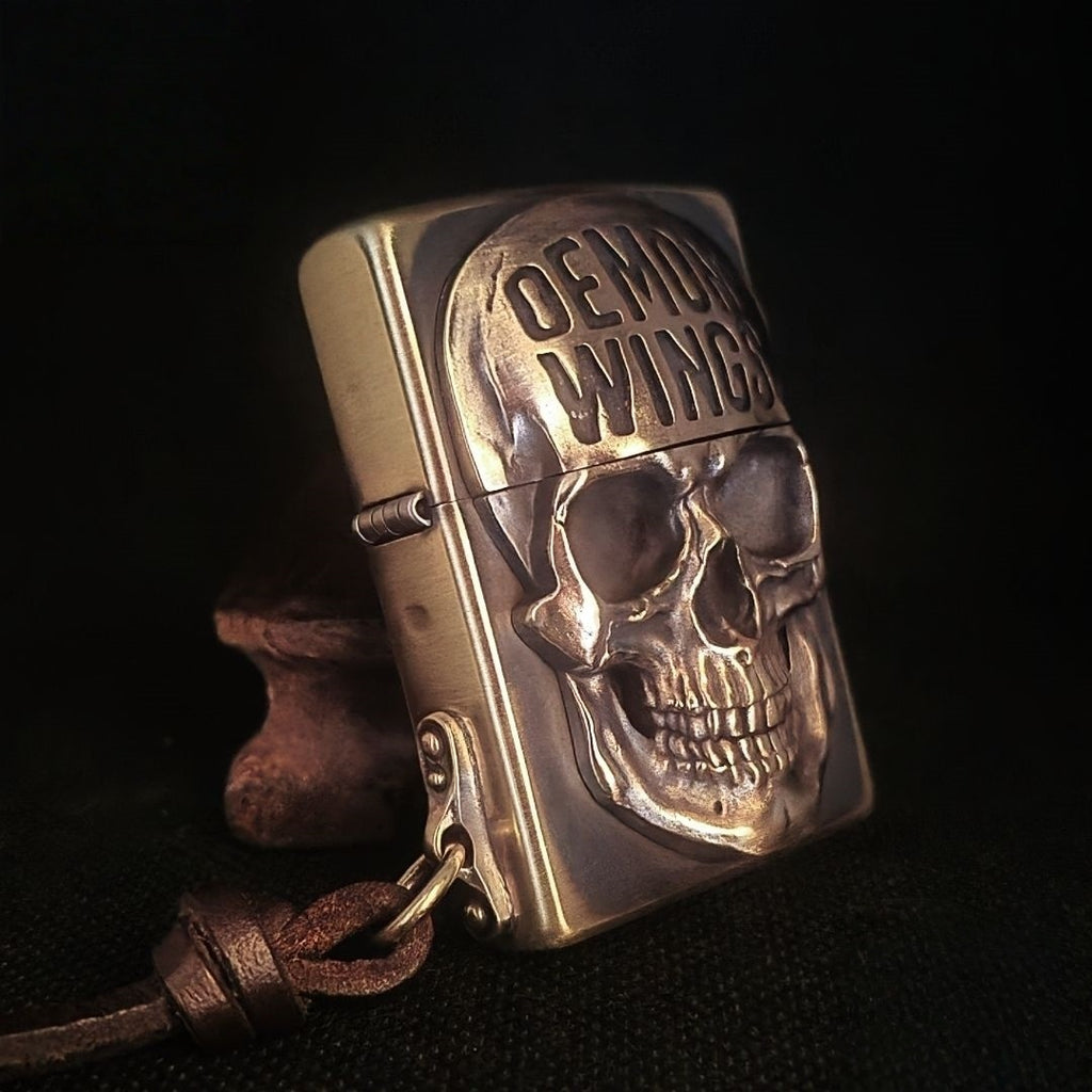 Authentic Zippo Demon Wings Skull Brass Edition