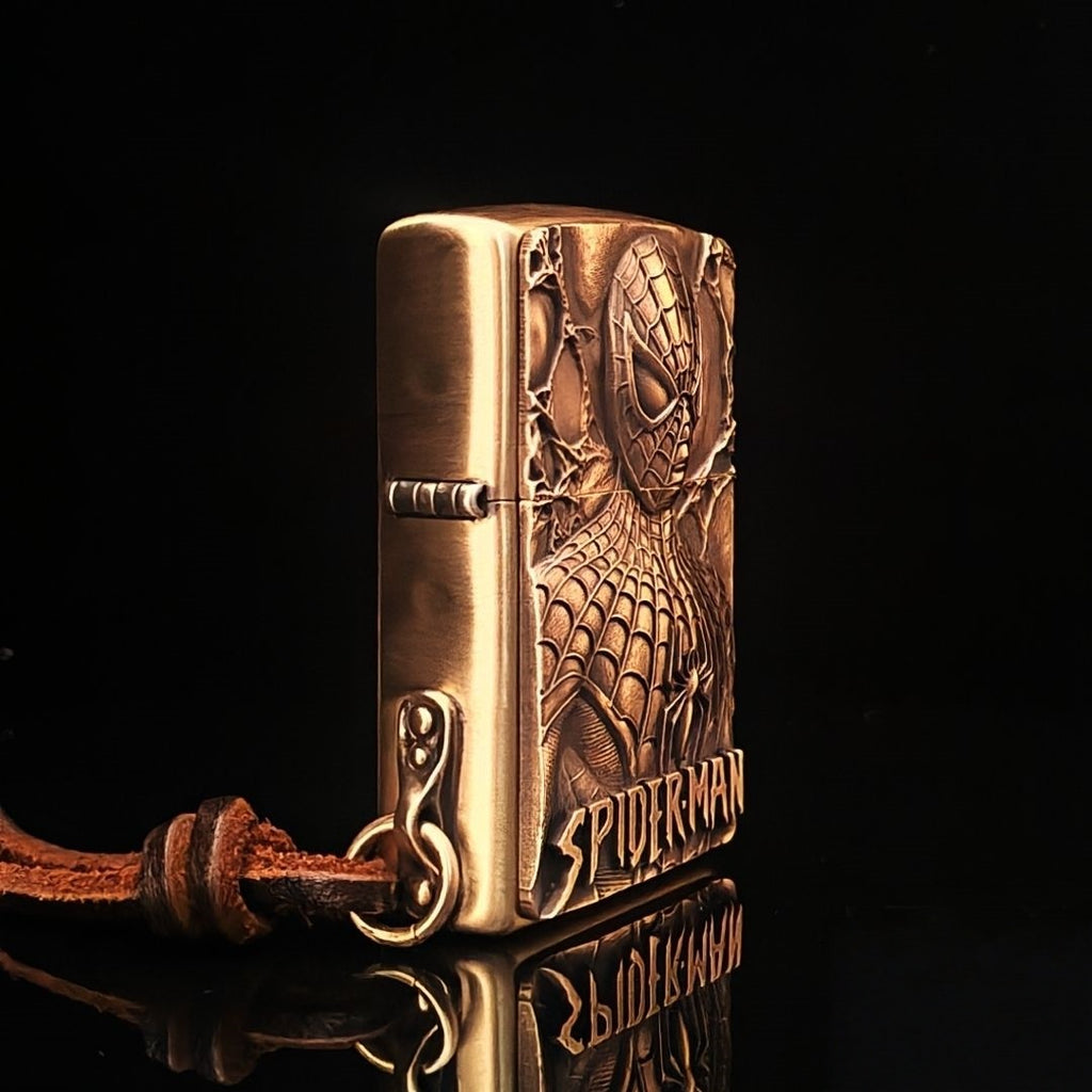 Custom Spider Web Brass Lighter
