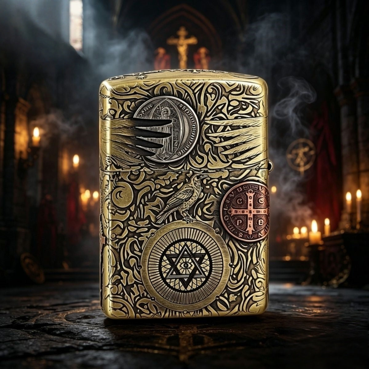Authentic Zippo Gothic Angel Brass Edition