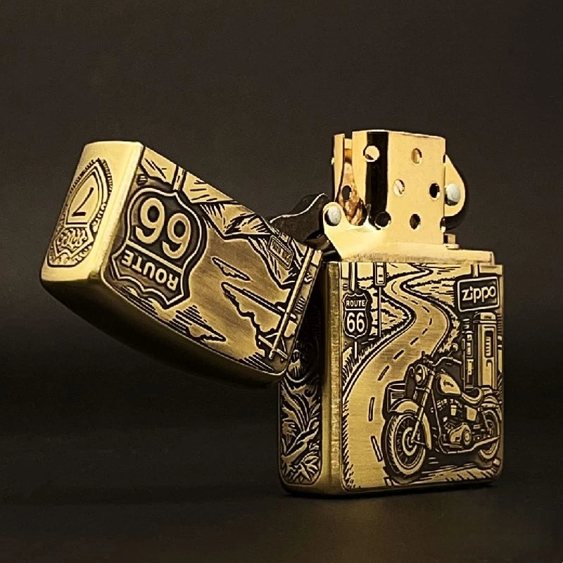 Route 66 Signature Brass Lighter