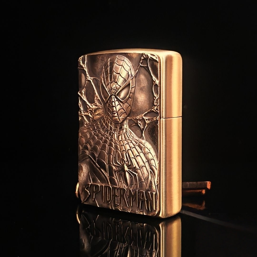Custom Spider Web Brass Lighter