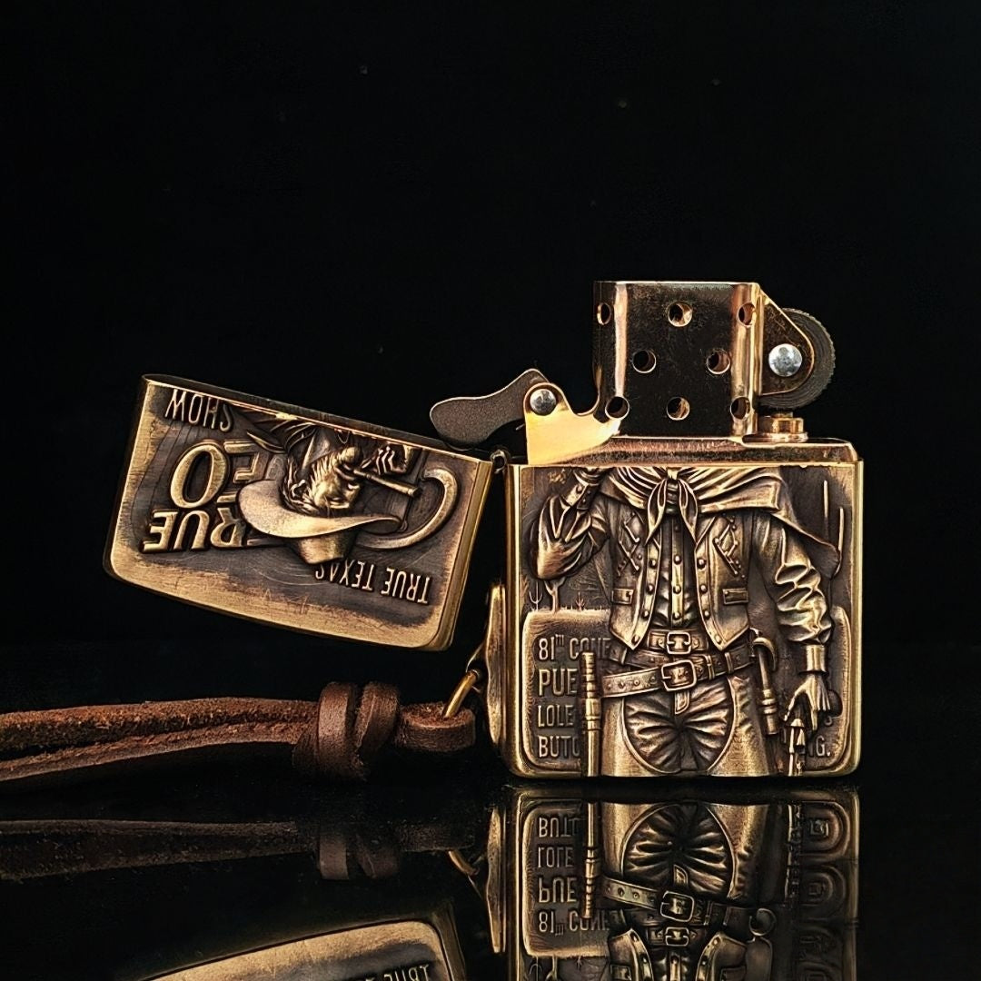 Custom Cowboy Brass Lighter