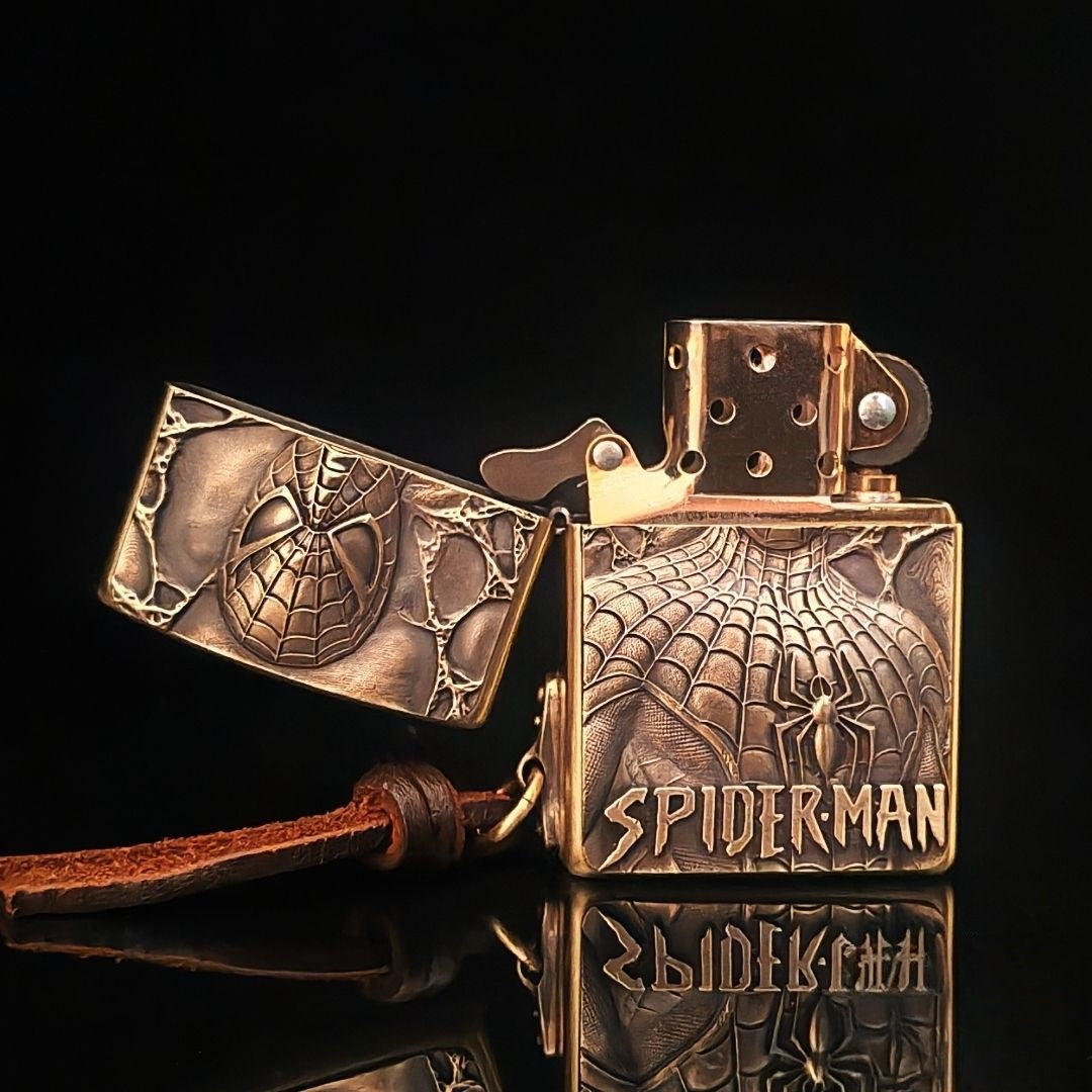 Custom Spider Web Brass Lighter