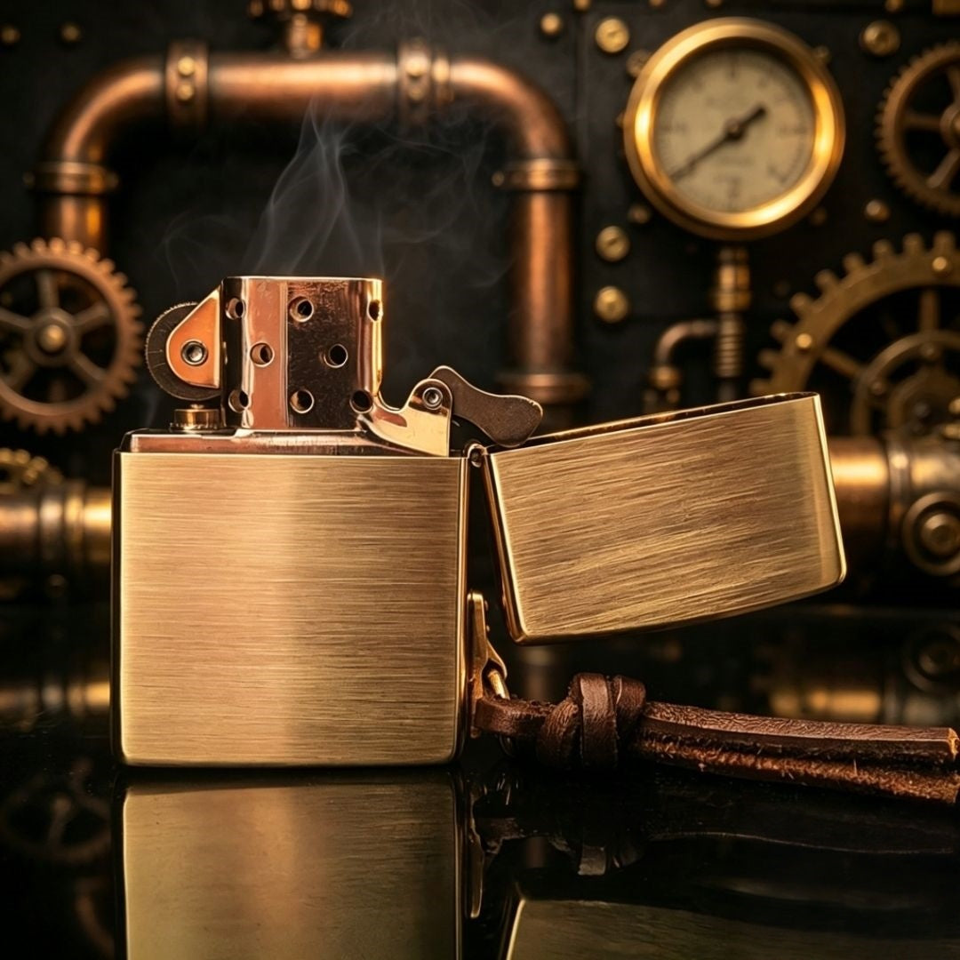 Authentic Zippo Steampunk Skull Brass Edition