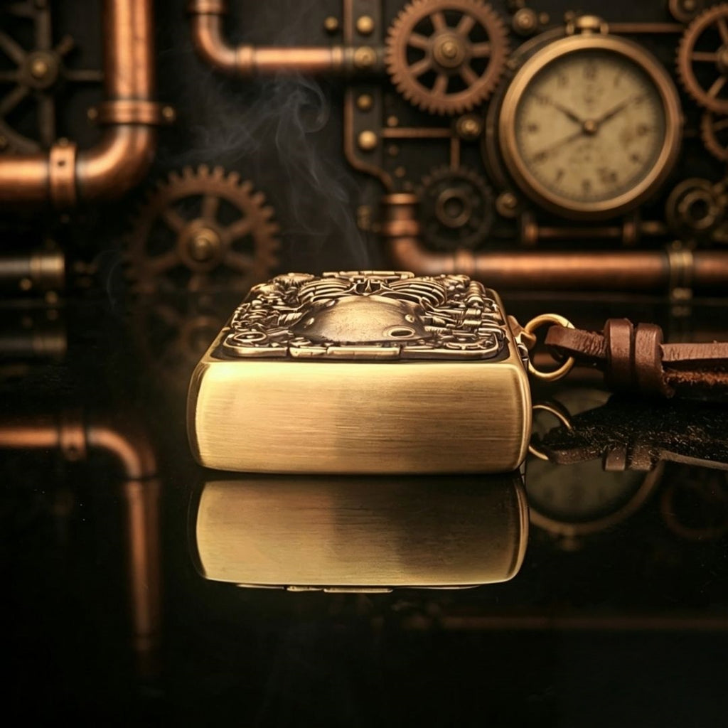 Authentic Zippo Steampunk Skull Brass Edition