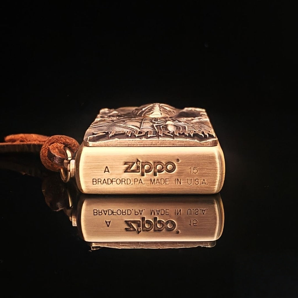 Custom Spider Web Brass Lighter