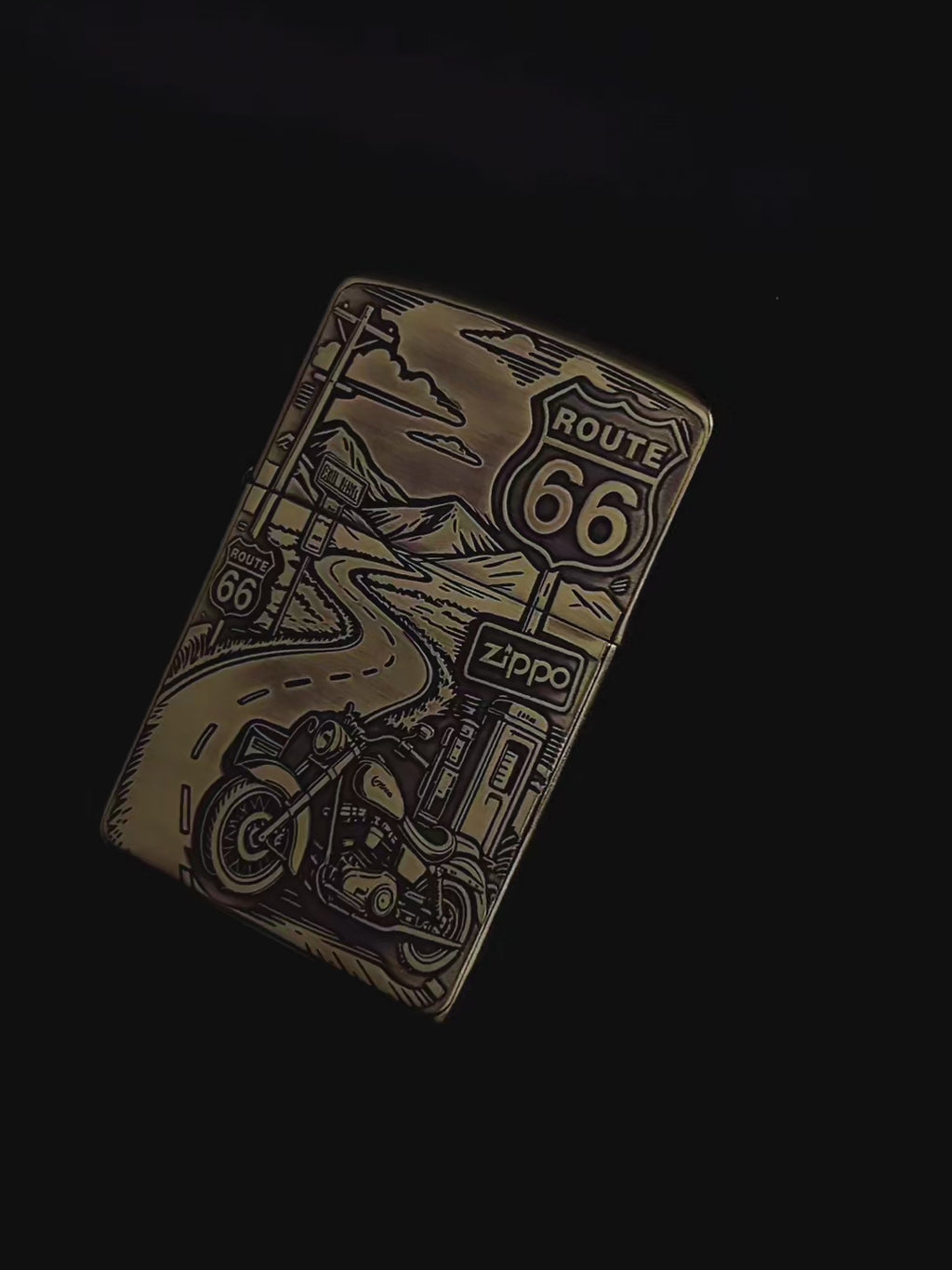 Route 66 Signature Brass Lighter